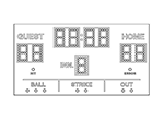 6'4" x 12'0" Baseball Scoreboard w/ Hit/Error Indicators