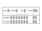 18'0.25" x 8'0.5" Baseball Scoreboard w/ at Bat Indicator