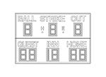 12'0.25" x 8'0.5" Baseball Scoreboard w/ Hit/Error Indicators