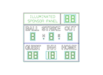 12'0.25" x 10'5.5" Baseball Scoreboard w/ Illuminated Sponsor Panel