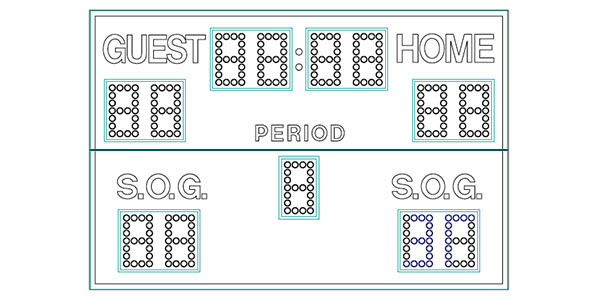 12'0.25" x 8'0.5" Soccer Scoreboard w/S.O.G