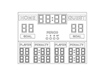 8'0" x 6'0" Hockey Scoreboard w/123OT Indicators