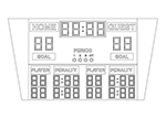 Top 11'0.8"/Bottom9'0"x6'0" Hockey Scoreboard w/123OT Indicators Angled T/B