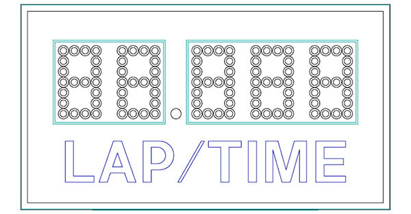 9'0" x 5'0" Racetrack Scoreboard Lap/Time