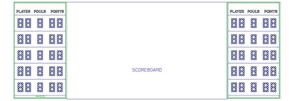 9'0" x 5'5" Basketball Player Fouls Points Panels