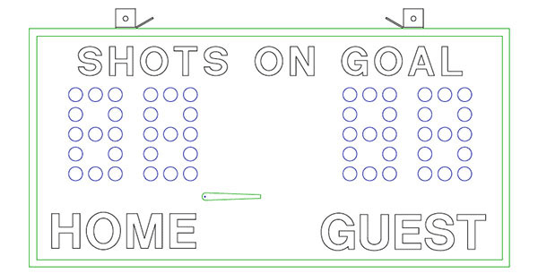 4'0" x 2'0" Shots on Goal Display