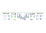 13'0.37" x 3'0.125" Hockey Scoreboard w/Goal Indicators & Penalty Digits