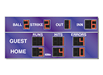 18'0.25" x 8'0.5" Baseball Scoreboard w/Errors Digits