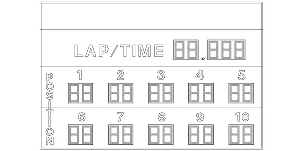 24'0.25" x 13'8.5" LED Racing Scoreboard w/Positions 1-10