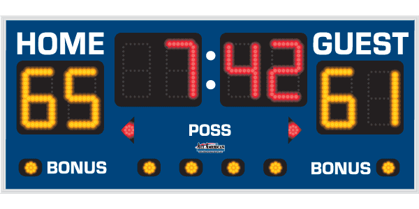 1'10" x 5'0" Simple Basketball Scoreboard