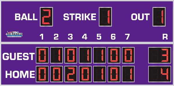 8'0" x 16'0" Line Score Baseball Scoreboard