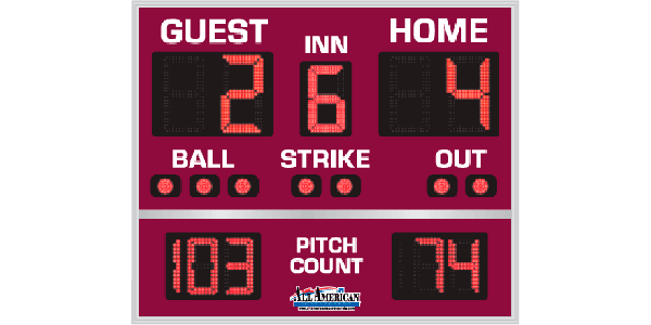 5'0" x 6'0" Basic Scoreboard with Pitch Count